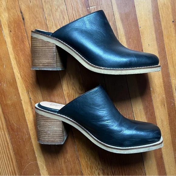Anthropologie Seychelles Womens Spur of the Moment Mules Black Leather Sz 8 - Picture 4 of 5